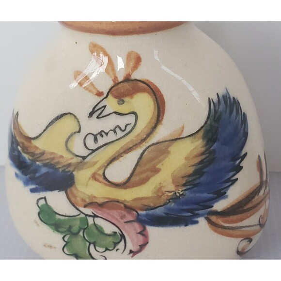 Vase Ceramic Hand Painted Asian Phoenix Ho Ho Bird Japanese Artisan VTG MCM - Picture 2 of 11